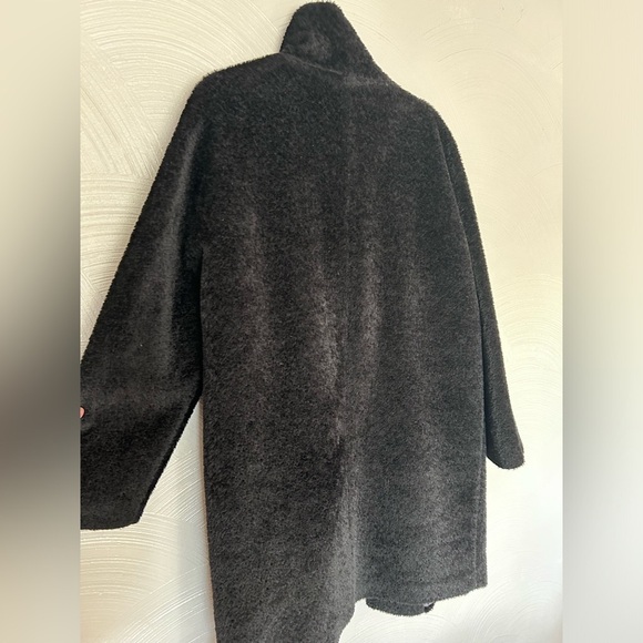 Eileen Fisher Sheared Suri Alpaca-Wool Blend Black Women’s Size S Coat - Picture 7 of 7